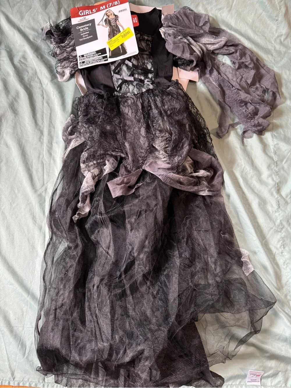 Celebrate! Girls' Cemetery Bride Costume - Black (M 7/8)
